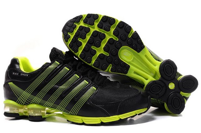 Mens Nike Shox NZ 2.0 SI Shoes Black Green - Click Image to Close